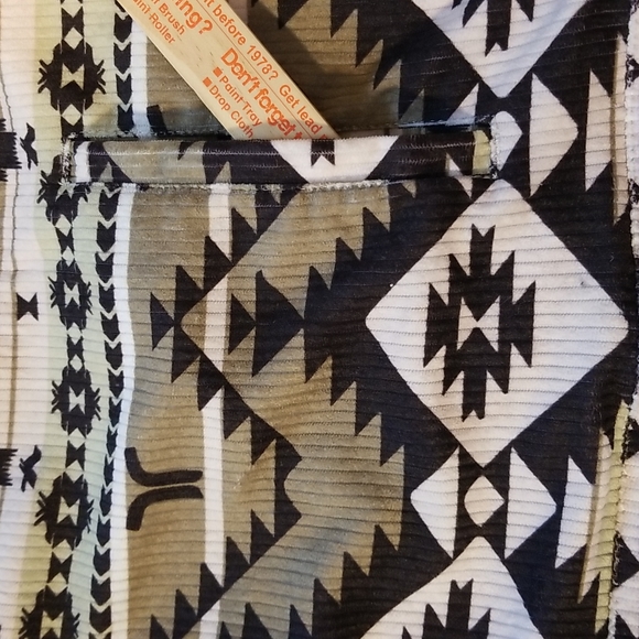 WESC Unisex Cord Trucker Light Blanket Shacket Tribal Boho Southwestern Print - Picture 15 of 17